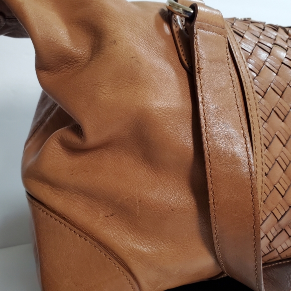 Cole Haan Bag Satchel with center Heritage Weave Tan Leather - Picture 3 of 16